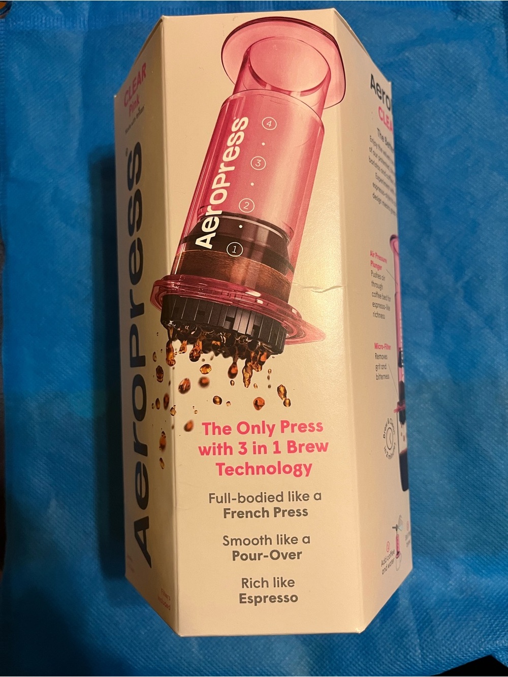 Clear Pink 3-in-1 Coffee Press